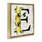 Stupell Industries Lemon & Bee E Letter Floater Framed Canvas Wall Art Design by Creatif Belle
